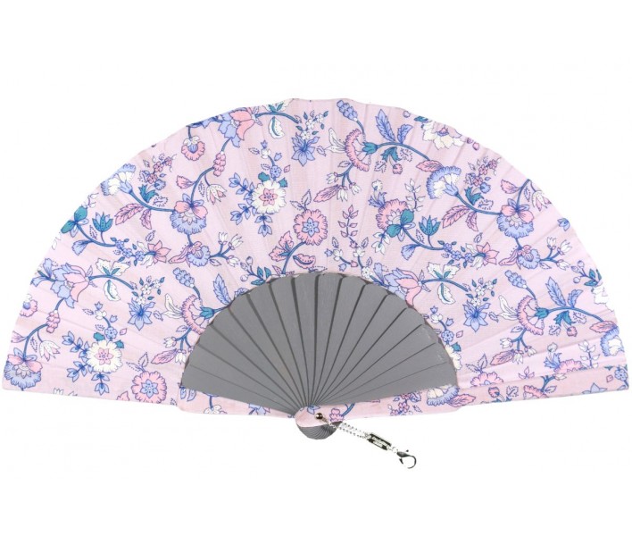 Abanico de madera de 23cm estampado con funda a juego y...