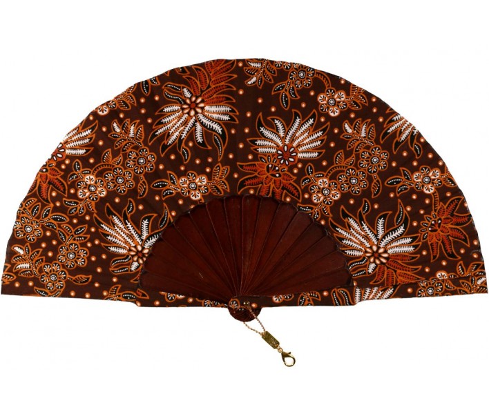Abanico de madera de 23cm estampado con funda a juego y...