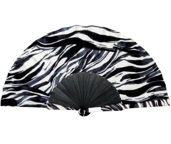 Abanico de madera de 23cm estampado con funda a juego y...