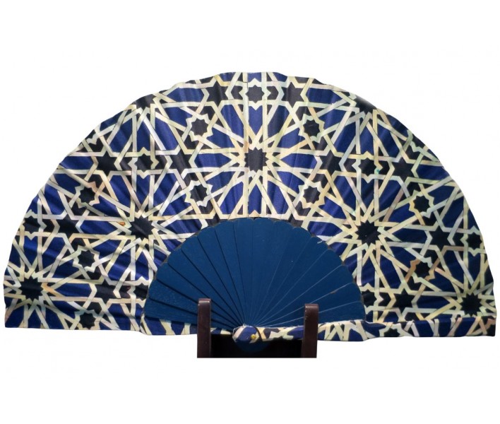 Abanico de madera de 23cm estampado con funda a juego y...